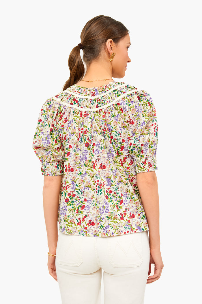 Cream Fresh Water Floral Storyteller Top
