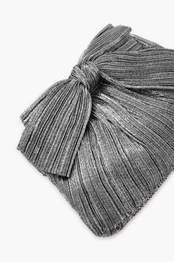 Dark Silver Lame Rayne Clutch