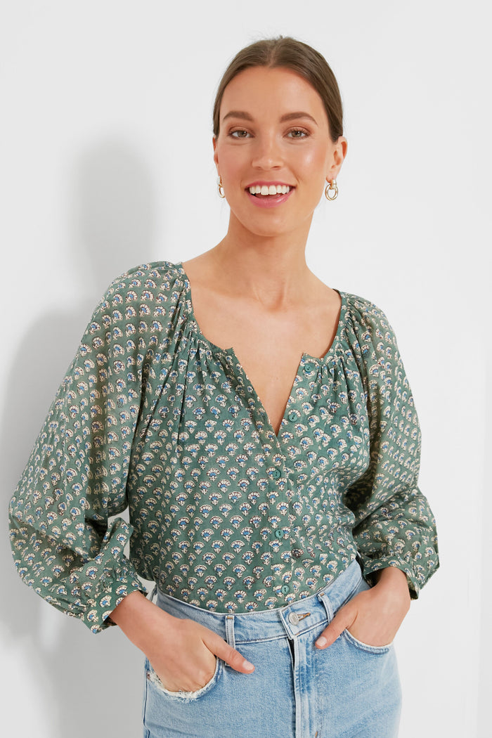 Day Flowers Juniper Frances Blouse