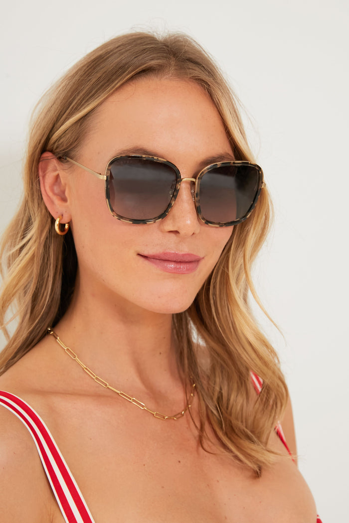 Espresso Tortoise Gradient Genevieve Sunglasses