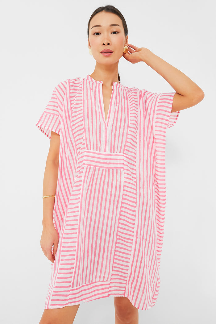 Exclusive Pink Stripe Emerson Short Caftan