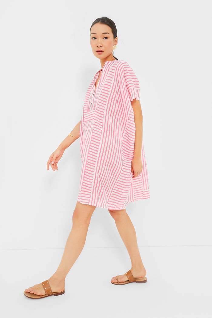 Exclusive Pink Stripe Emerson Short Caftan