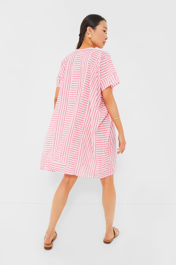 Exclusive Pink Stripe Emerson Short Caftan