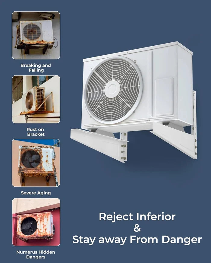 FEDUS 16inches Heavy Duty Air Conditioner Outdoor AC Stand, Outdoor Unit AC wall Mounting Bracket Stand for 1 Ton, 1.1 Ton, 1.2 Ton, 1.5 Ton, 2 Ton AC, HVAC, Compressor Split ( 300kg Weight Capacity) FEDUS