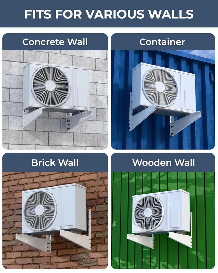 FEDUS 16inches Heavy Duty Air Conditioner Outdoor AC Stand, Outdoor Unit AC wall Mounting Bracket Stand for 1 Ton, 1.1 Ton, 1.2 Ton, 1.5 Ton, 2 Ton AC, HVAC, Compressor Split ( 300kg Weight Capacity) FEDUS