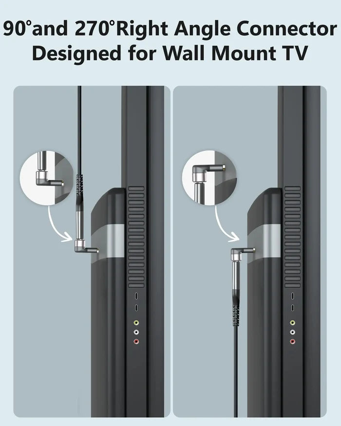 FEDUS 2 Pack 8K Ultra HD HDMI Connector 90+270 Degree L Shape HDMI Male to Female Converter Right Angle HDMI Adapter Extender for TV Led LCD TV Stick, Xbox PS3 PS4 PS5 Supports 3D HDR 8K@60Hz 4K@144Hz Cheeku Technologies