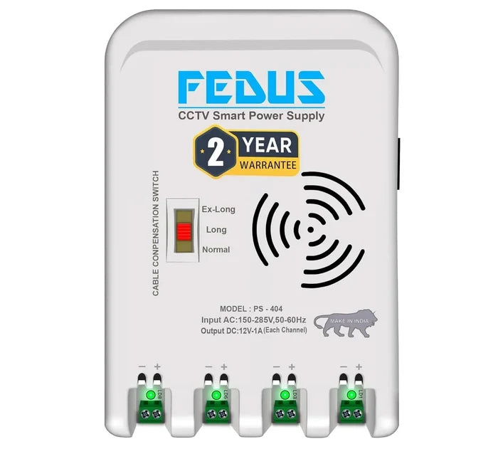 FEDUS 4 Channel SMPS for CCTV, Power Supply Adapter for up to 4 CCTV Security Cameras, CCTV Power Supply SMPS, Power Supply Adapter for Video Surveillance Camera System, CCTV, Dome, Bullet Cameras FEDUS