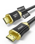 FEDUS Certified Premium 8K High-Speed HDMI Cable (8K@60Hz & 4K@120Hz) Nylon Braided HDMI Cables Cord 2.1, 48Gbps HDCP 2.2 & 2.3, HDR 10 Ethernet, eARC, Compatible with Laptop, PC, Monitor, TV, PS5/Xbox FEDUS