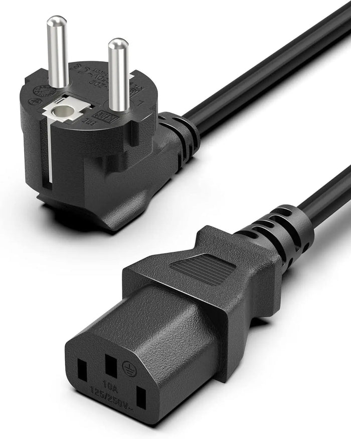 FEDUS European Power Cord IEC 320 C13 to SCHUKO(Europe) CEE7/7, 18 AWG Replacement Europlug AC Power Cable Suitable for Europe PC Computer Power Cord, Europe Monitor, Europe Printer, PDU, Europe UPS FEDUS
