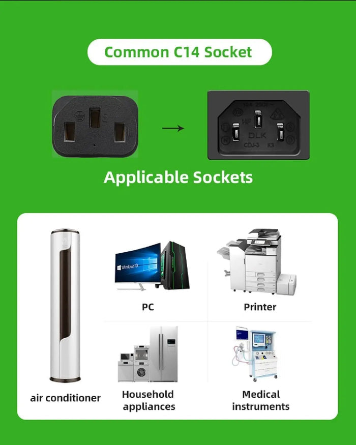 FEDUS European Power Cord IEC 320 C13 to SCHUKO(Europe) CEE7/7, 18 AWG Replacement Europlug AC Power Cable Suitable for Europe PC Computer Power Cord, Europe Monitor, Europe Printer, PDU, Europe UPS FEDUS