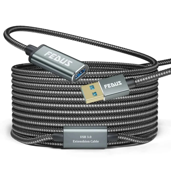 FEDUS USB 3.0 Extension Cable, Aluminum Alloy USB Cable Extender SuperSpeed USB 3.0 Type A Male to USB A Female Extension Cord for Printer, TV, PlayStation, Xbox, Hard Drive, Keyboard, USB hub FEDUS