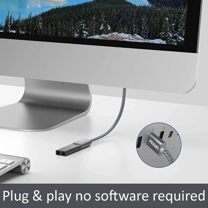 FEDUS USB 3.0 Extension Cable, Aluminum Alloy USB Cable Extender SuperSpeed USB 3.0 Type A Male to USB A Female Extension Cord for Printer, TV, PlayStation, Xbox, Hard Drive, Keyboard, USB hub FEDUS
