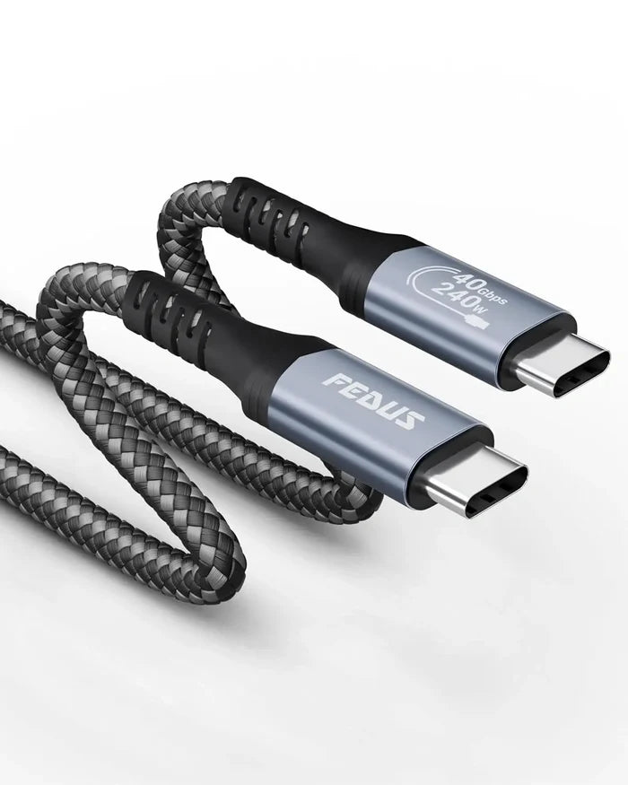 FEDUS USB 4 Cable Thunderbolt 4 Cable 40Gbps 240W [8K@60Hz 4K@144Hz] 100W PD 3.1 Fast Charging Type C Cable USB C to USB C Display Cable Compatible with iPhone 15 Pro, MacBook, eGPU, SSD FEDUS