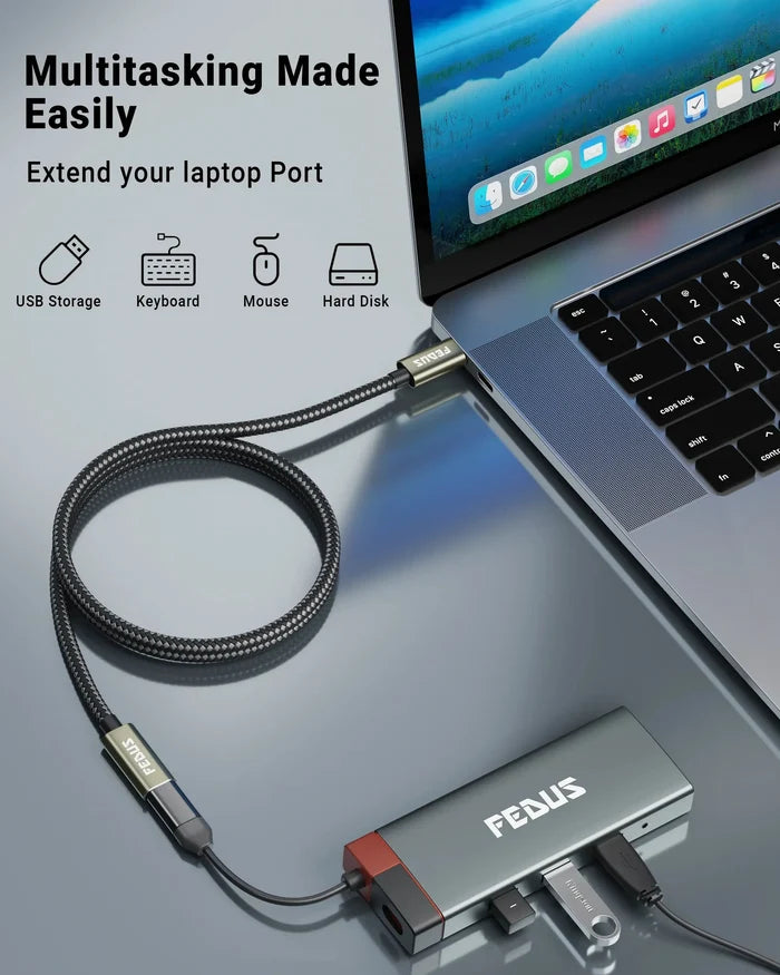 FEDUS USB C Extension Cable10Gbps, USB Type C 3.1 Gen 2 Male to Female Extension Charging 4K Video Sync wire C Type Male to Female Extender Cord Cheeku Technologies