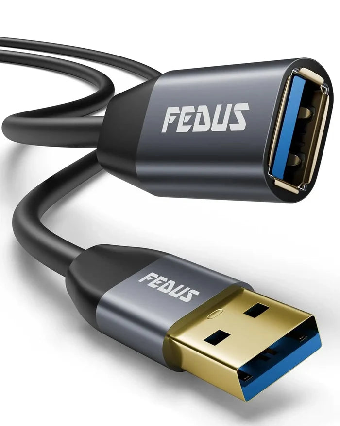FEDUS USB Extension Cable 3.0 Long usb Male to Female Extender cable for 5Gbps High Data Transfer, TV, PC, Laptop, Camera, Keyboard, Mouse, USB Flash Drive, Hard Drive, Printer, Game controller FEDUS