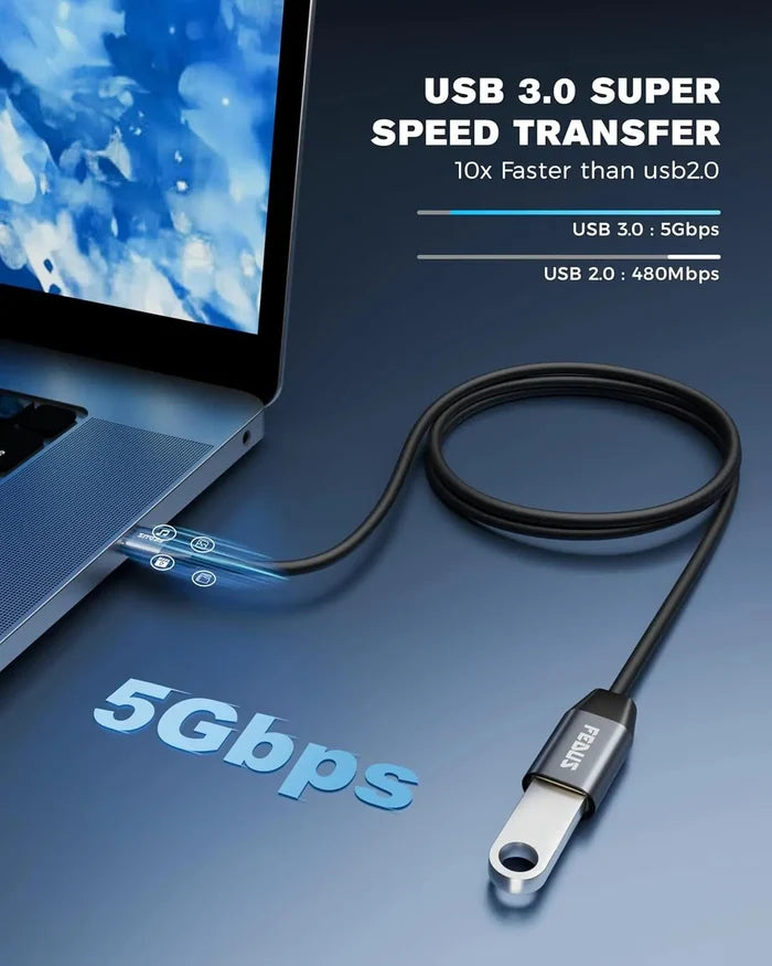 FEDUS USB Extension Cable 3.0 Long usb Male to Female Extender cable for 5Gbps High Data Transfer, TV, PC, Laptop, Camera, Keyboard, Mouse, USB Flash Drive, Hard Drive, Printer, Game controller FEDUS