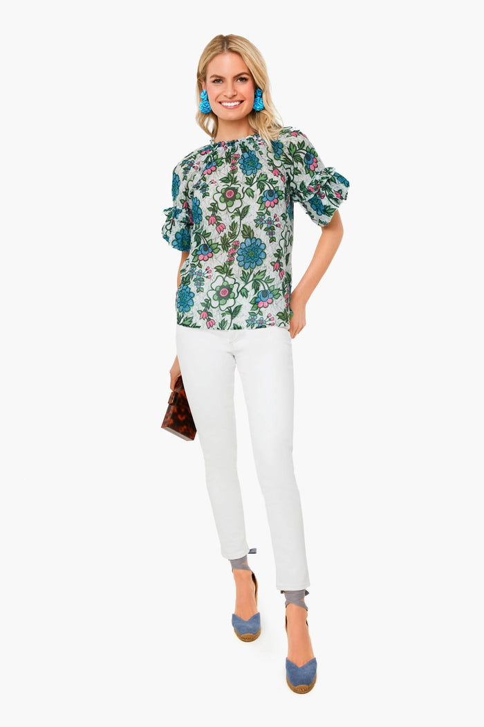 Freyja Flower White Marie Top