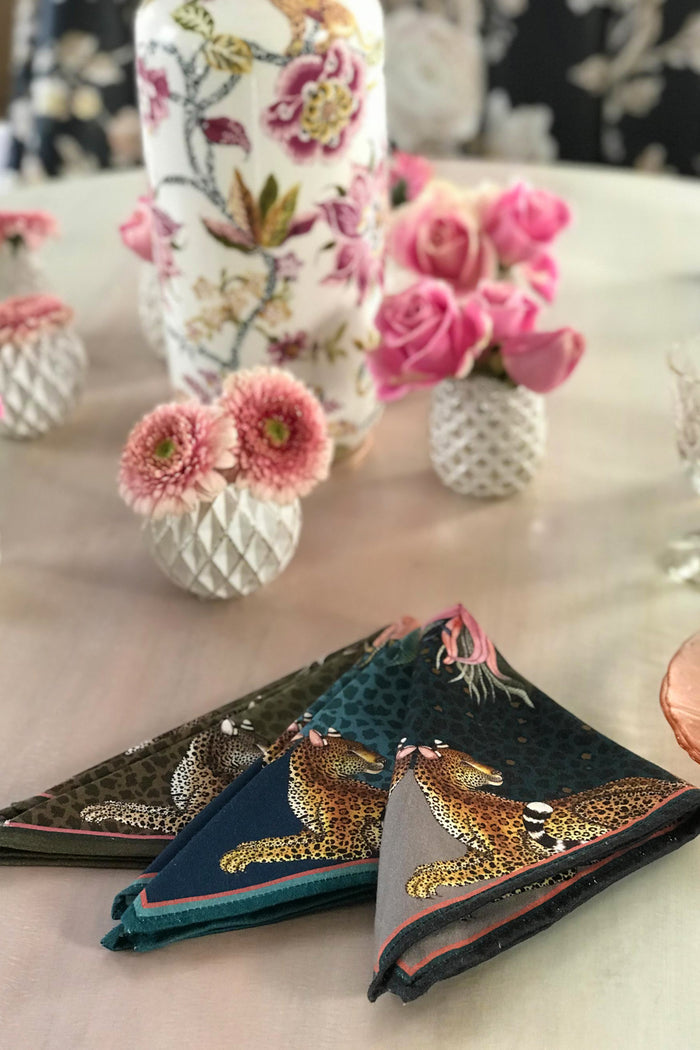 Frost Leopard Lily Napkins (Set of 2)
