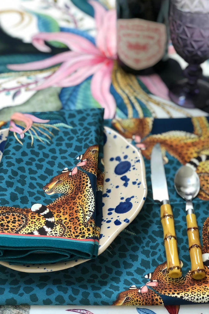 Frost Leopard Lily Napkins (Set of 2)