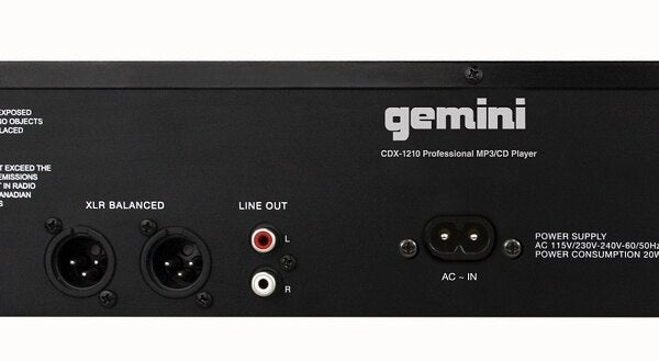Gemini CDX-1210 2U Single MP3-CD Player - Audiofeen