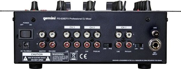 Gemini PS-626EFX Pro 3-Channel Stereo Mixer with DSP Effects Processor - Audiofeen