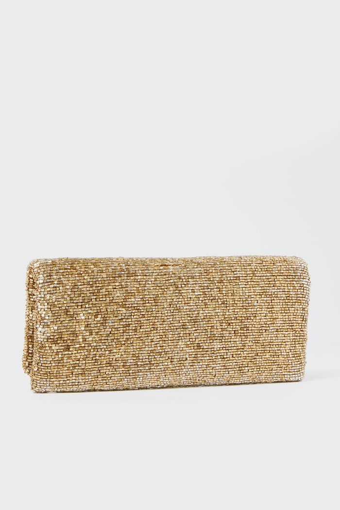Gold Beaded Clutch