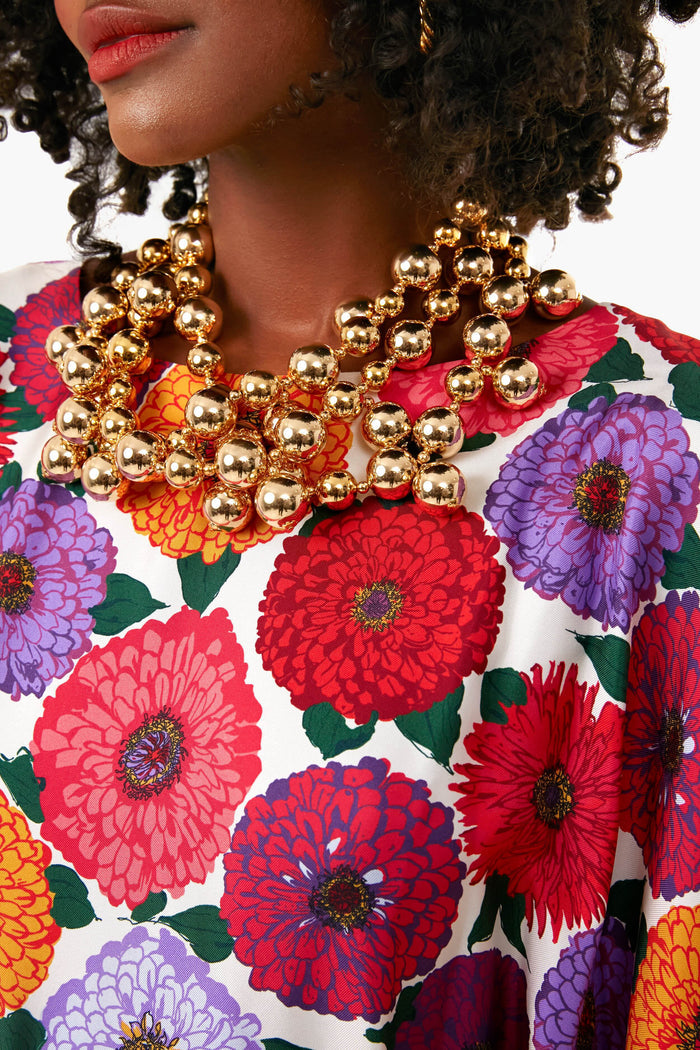 Gold Cluster Drops Necklace