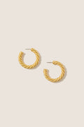 Gold French Twist Large Hoop Earrings