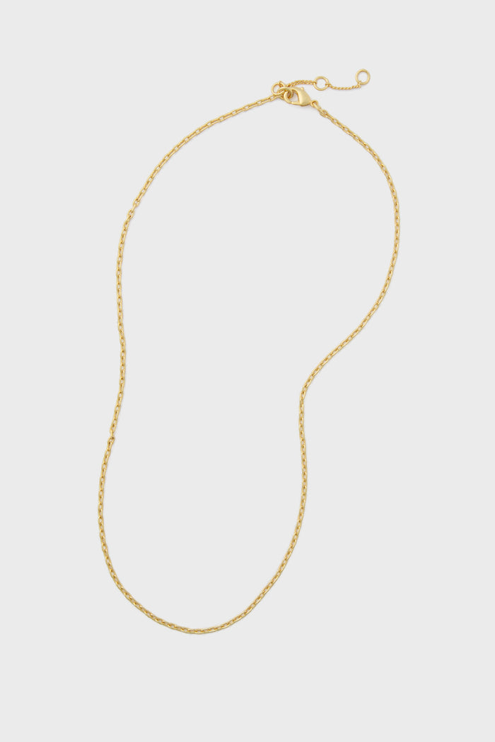 This Tuckernuck Jewelry gold link chain necklace features a lobster clasp and adjustable links, ideal for layering or adding your favorite charm.