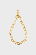 Tuckernuck Jewelry Gold Paperclip Chain Link Bracelet features large rectangular links, a lobster clasp, and a 14k gold plated finish.
