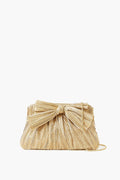The Loeffler Randall woven straw clutch features a standout bow and slim shoulder strap, adding charm to any outfit.