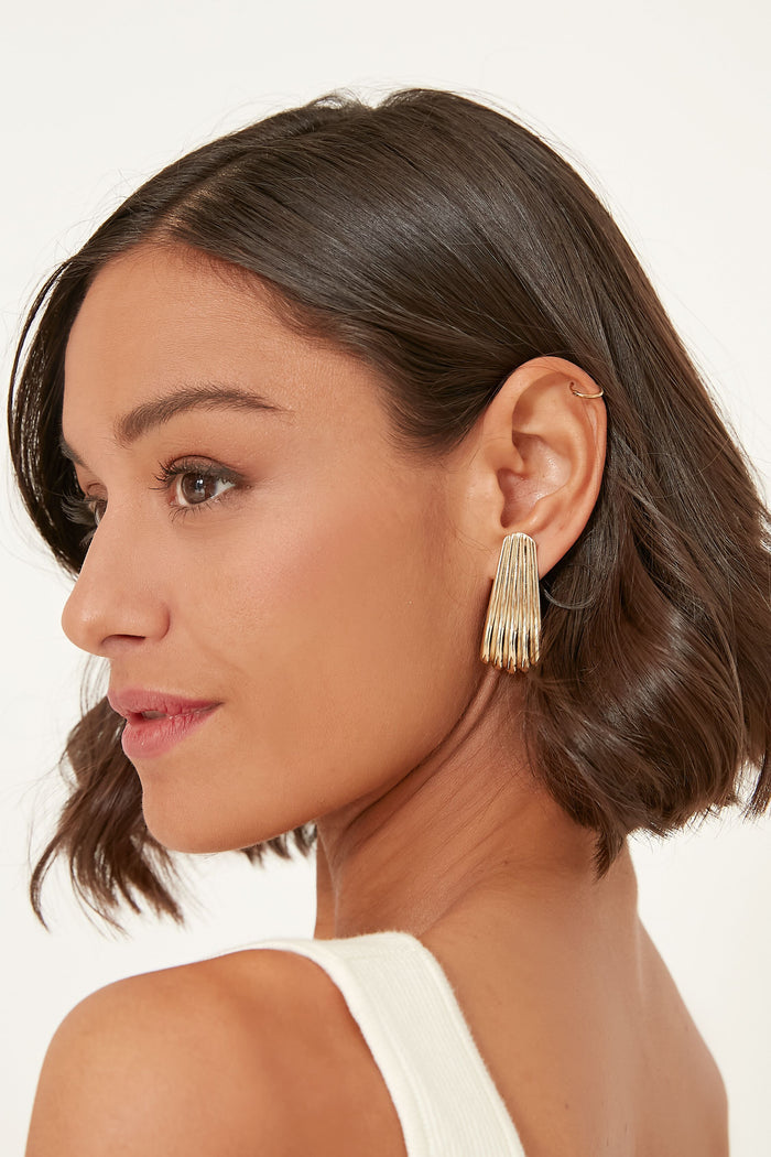 Gold Ripple Earrings
