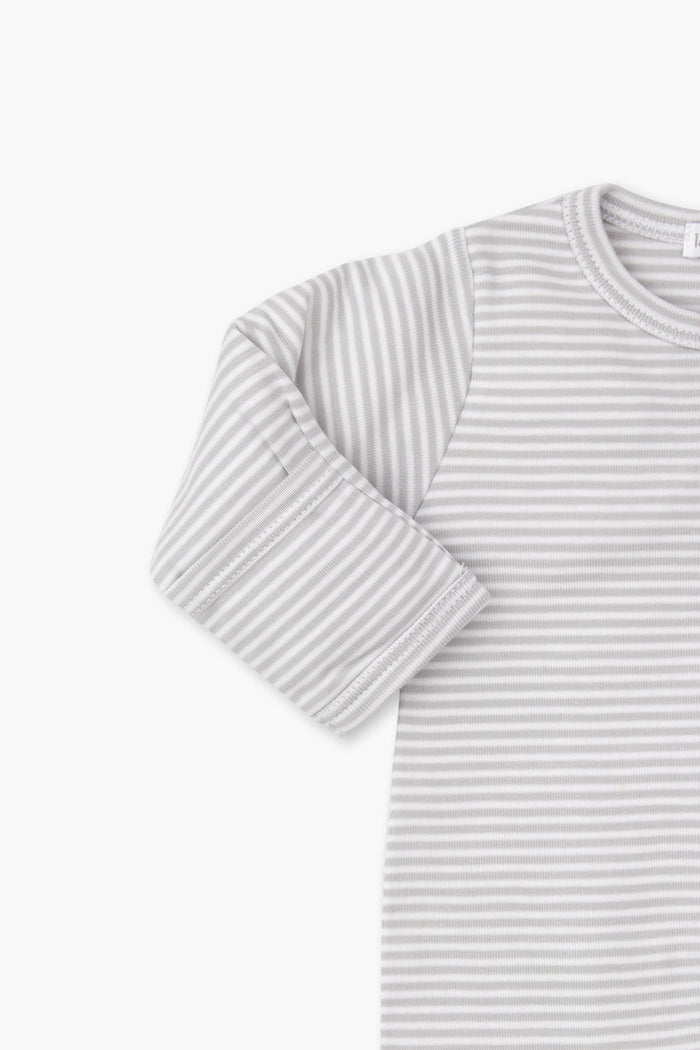 Gray Classic Rib Zipper Footie