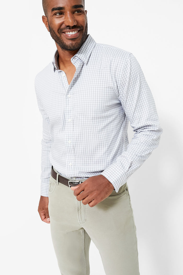 A man in a white Faherty Supima cotton shirt.