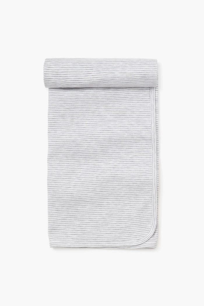 Gray Stripe Classic Rib Blanket