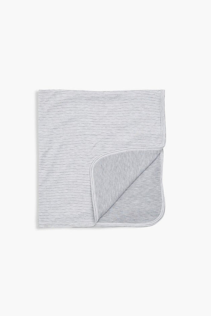 Gray Stripe Classic Rib Blanket