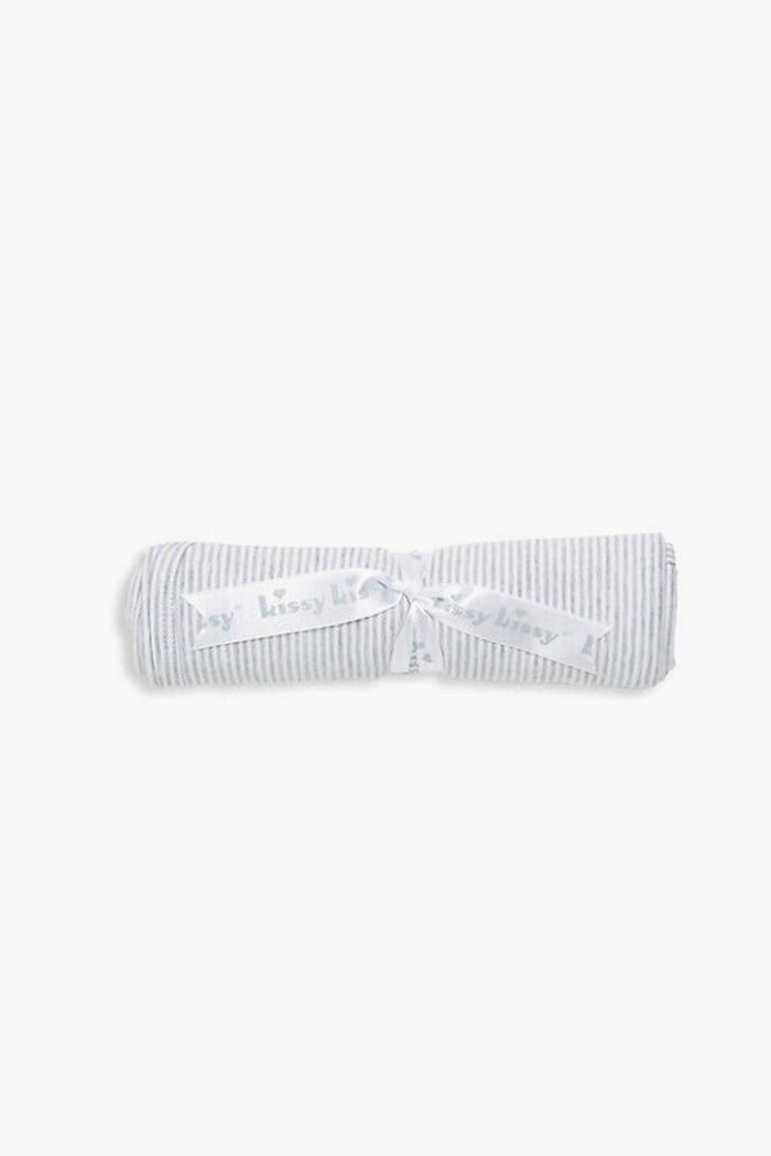 Gray Stripe Classic Rib Blanket