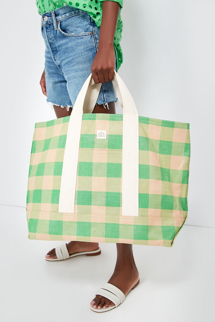 Green and Butterscotch Bodie Oversized Tote