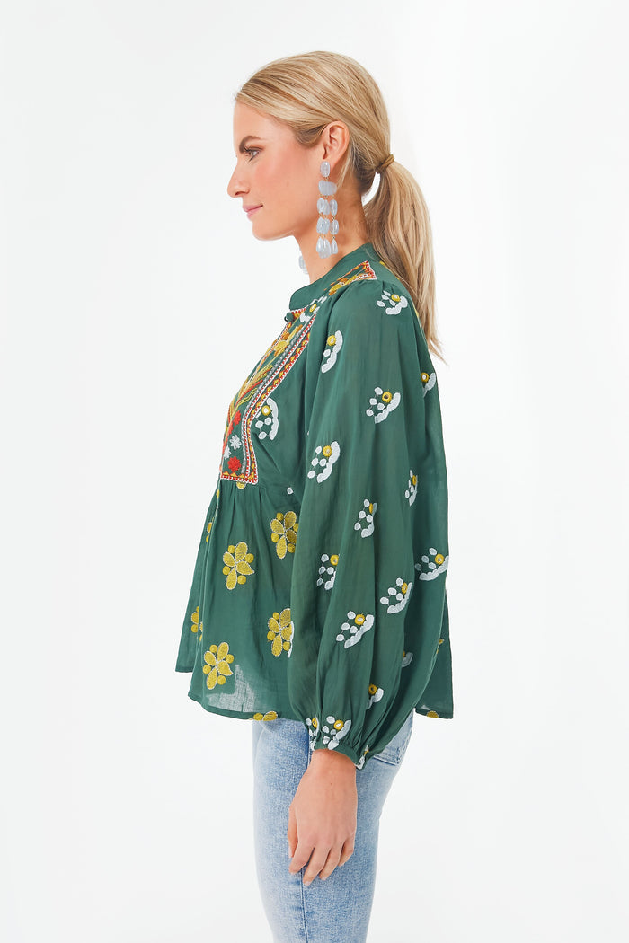 Green Lucknow Mandarin Balloon Top