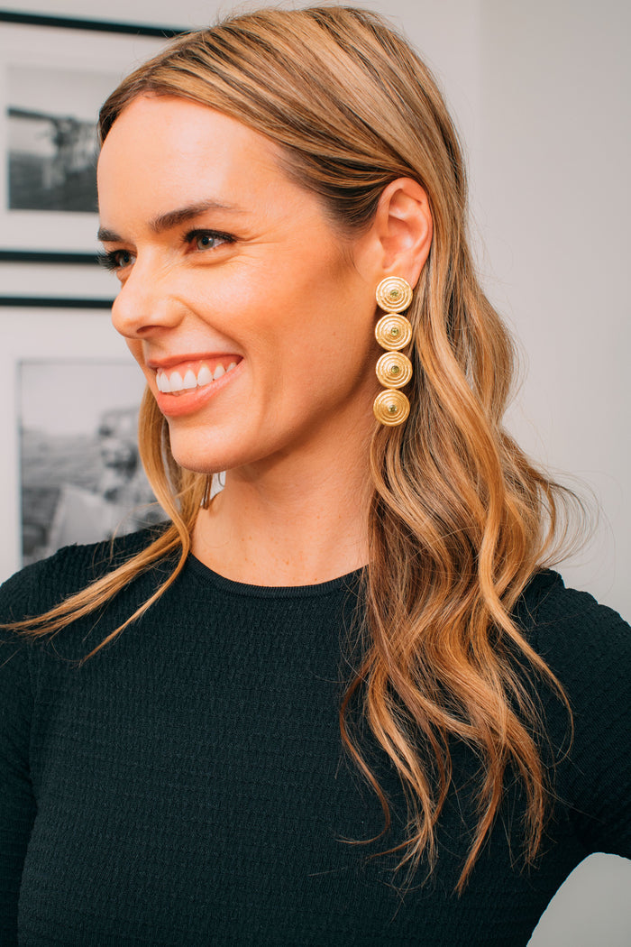 Green Tourmaline Quartz Hera Earrings