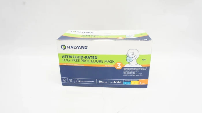 HALYARD Aqua Level 3 Anti-Fog Procedure Mask With Earloops