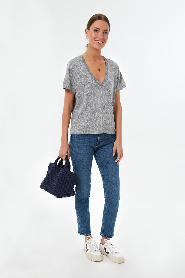 Heather Grey V Neck Tee