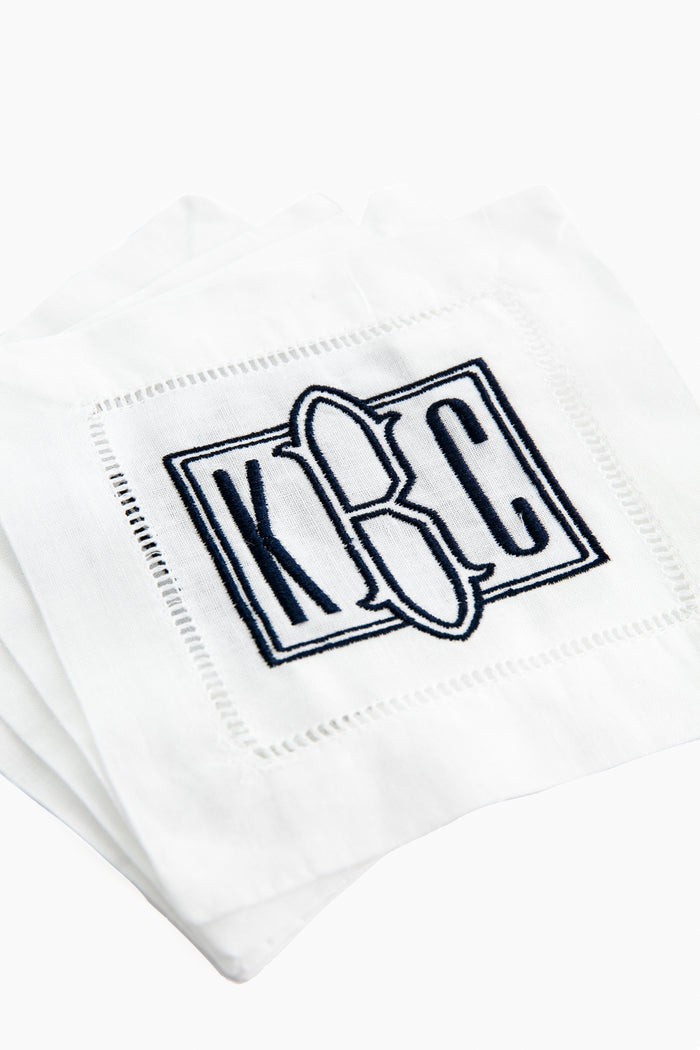 Hemstitched Cocktail Napkins Set of 4