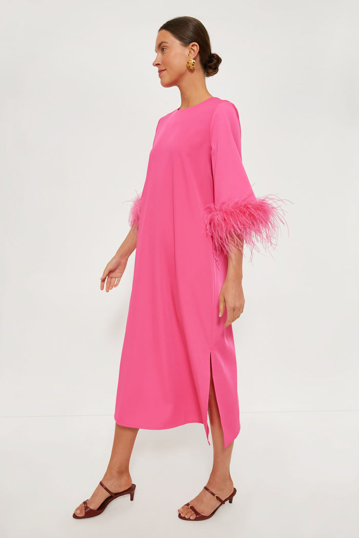 Hot Pink Feather Jamie Dress