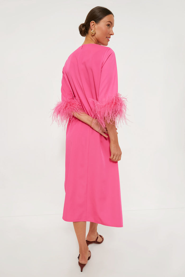 Hot Pink Feather Jamie Dress