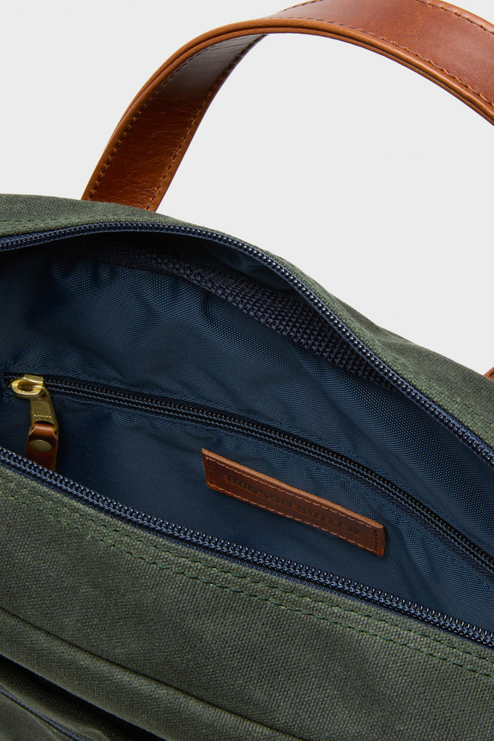 Hunter Green Waxed Canvas Laptop Bag