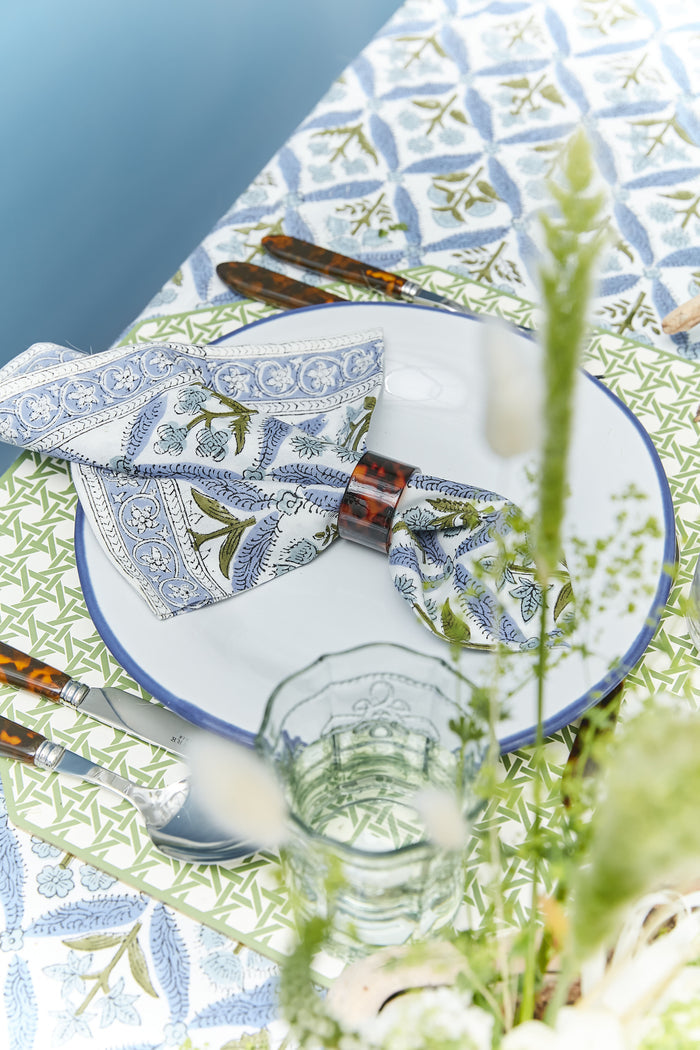 Hydrangea Blue Garden Trellis Napkins Set of 4