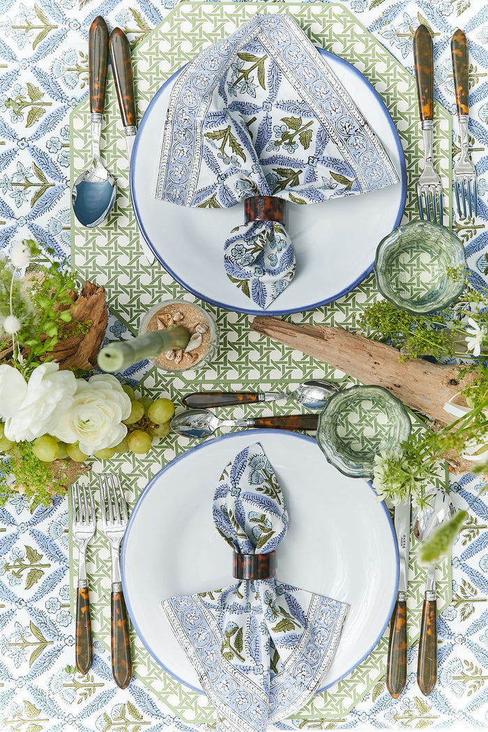 Hydrangea Blue Garden Trellis Napkins Set of 4