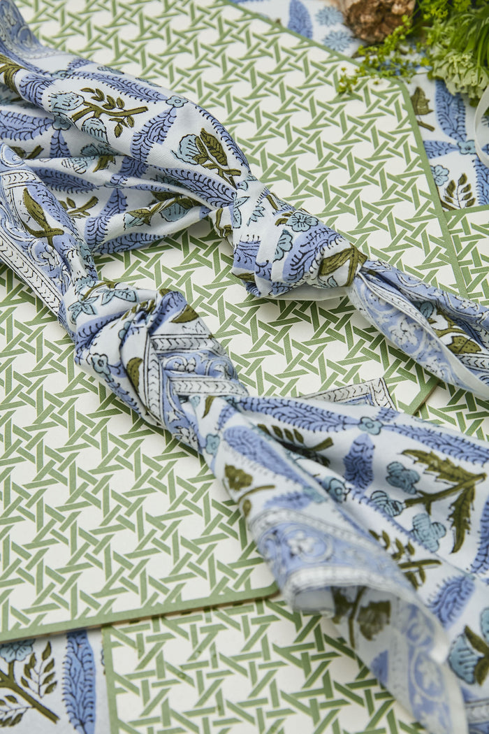 Hydrangea Blue Garden Trellis Napkins Set of 4