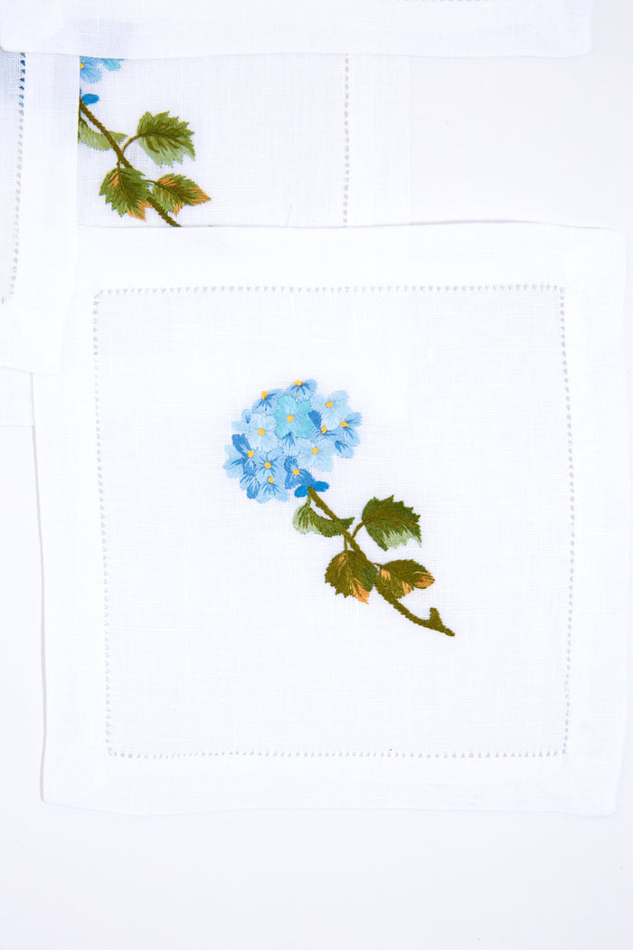Hydrangea Cocktail Napkins Set of 4